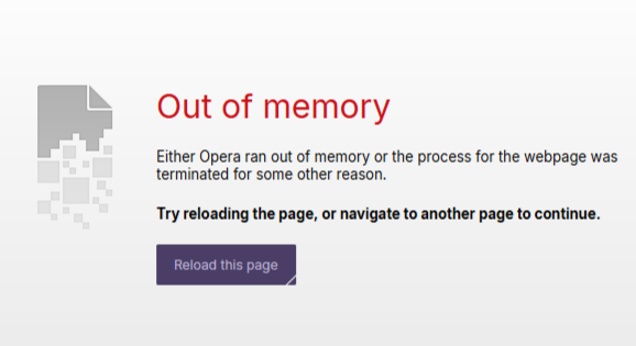 Error Out of Memory