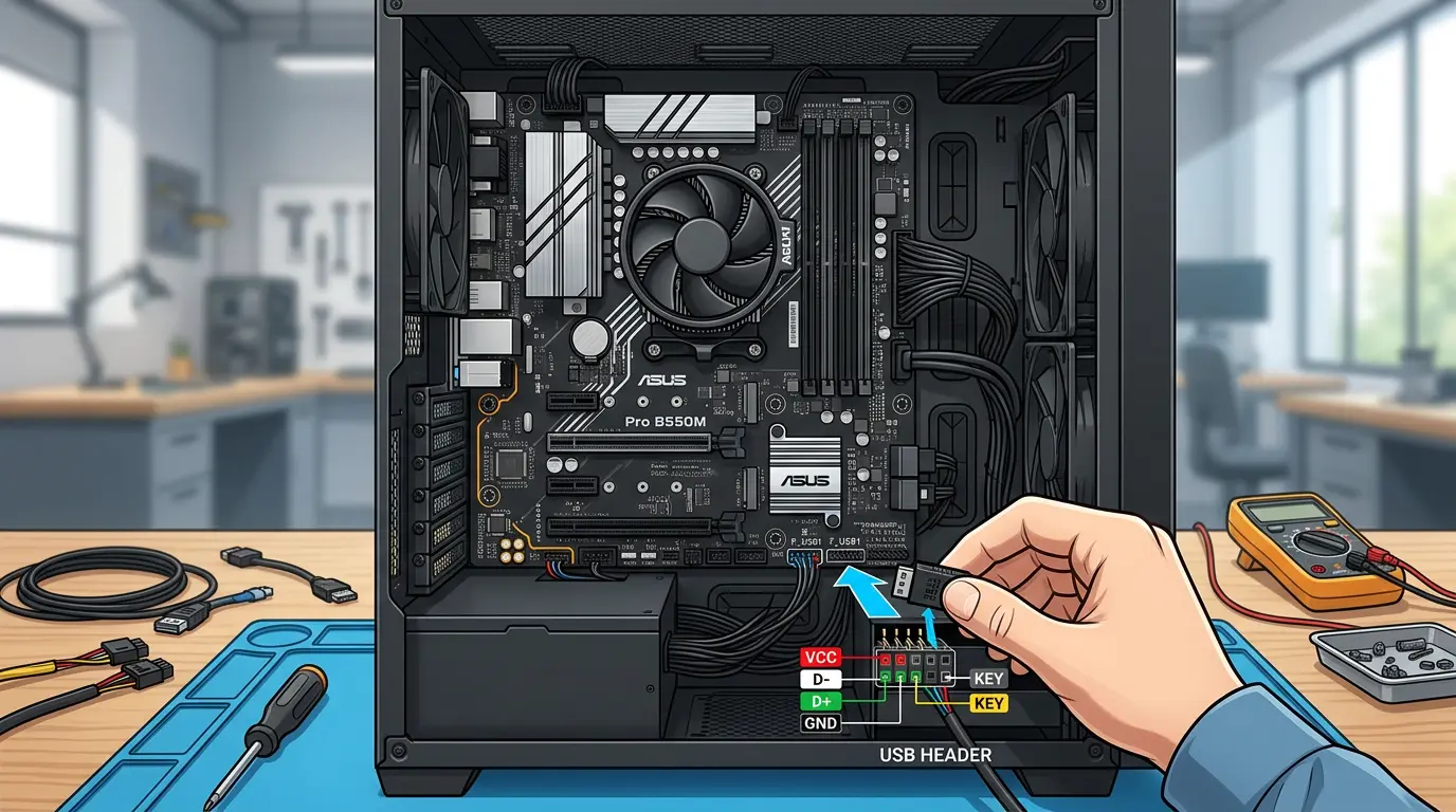USB port belakang motherboard rusak